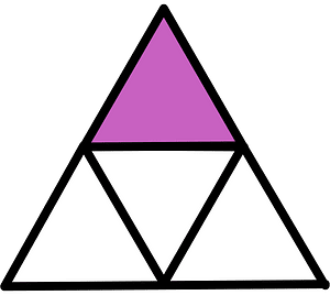 Magenta Triangle Fraction 1:4