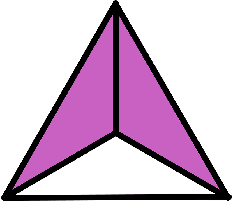 Magenta Triangle Fraction 2:3