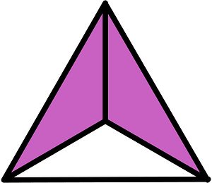 Magenta Triangle Fraction 2:3