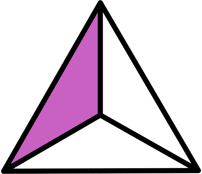 Magenta Triangle Fraction 1:3