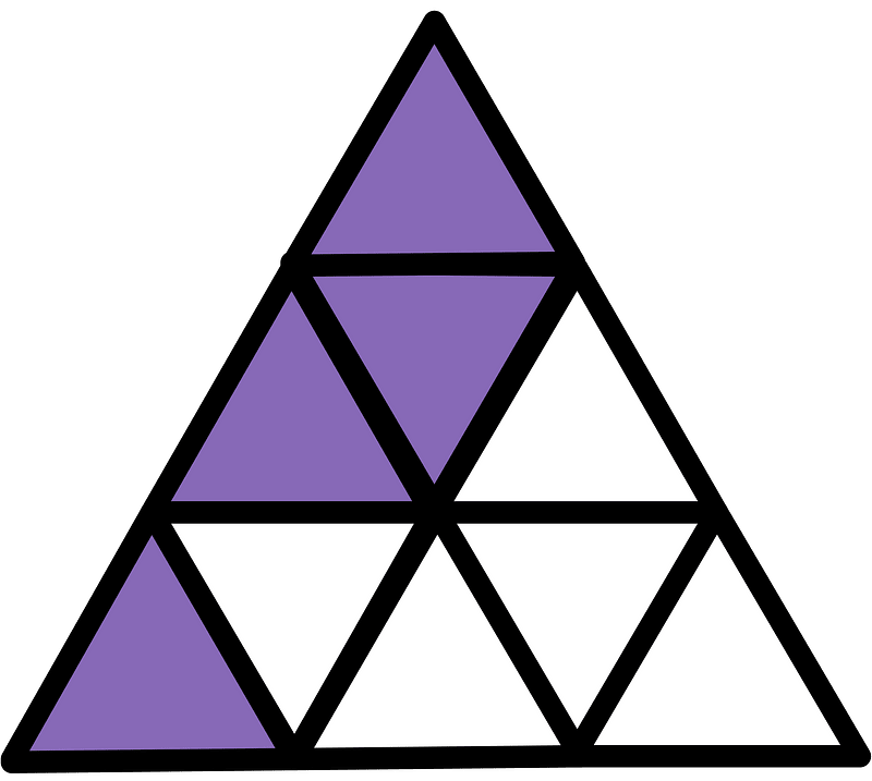 Violet Triangle Fraction 4:9