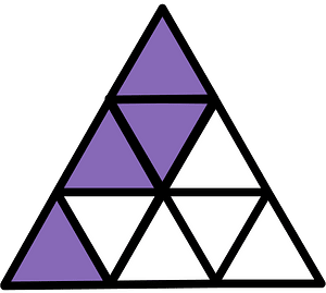 Violet Triangle Fraction 4:9
