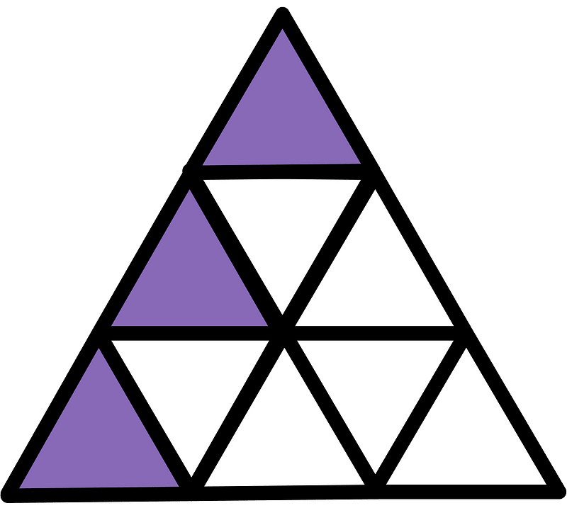 Violet Triangle Fraction 3:9