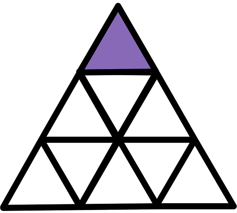 Violet Triangle Fraction 1:9