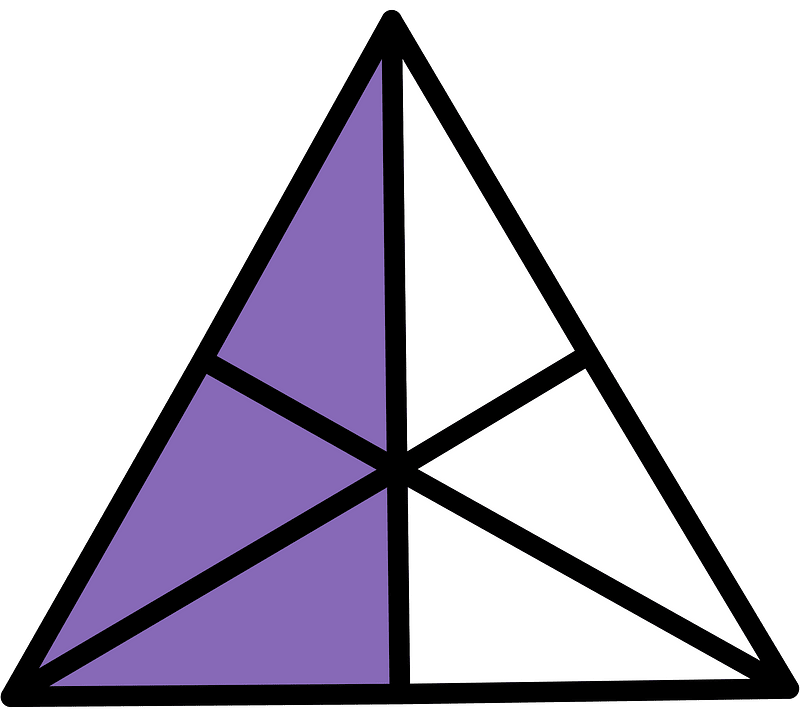 Violet Triangle Fraction 3:6