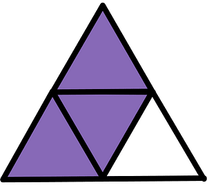 Violet Triangle Fraction 3:4