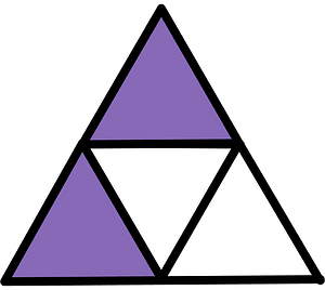 Violet Triangle Fraction 2:4