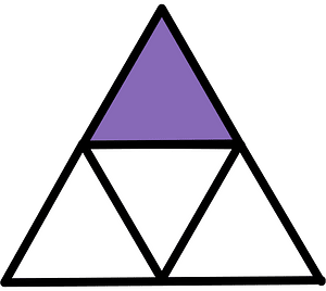Violet Triangle Fraction 1:4