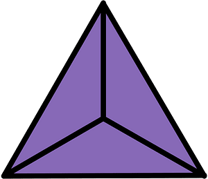 Violet Triangle Fraction 3:3