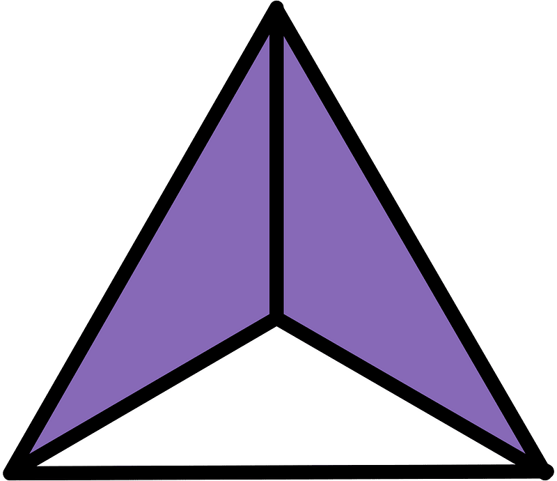 Violet Triangle Fraction 2:3