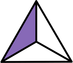 Violet Triangle Fraction 1:3