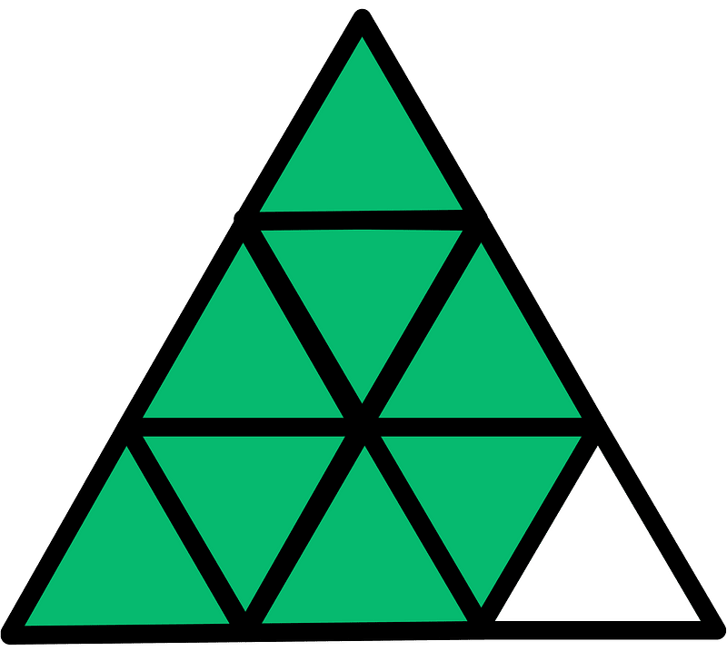Green Triangle Fraction 8:9