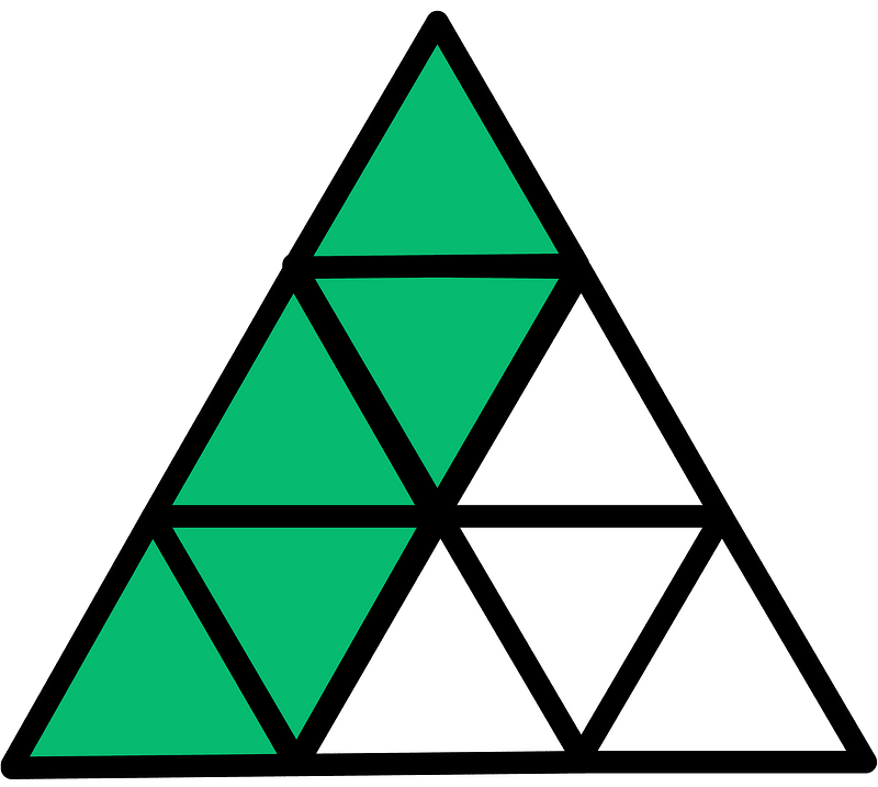 Green Triangle Fraction 5:9