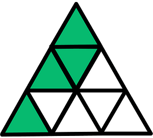 Green Triangle Fraction 4:9