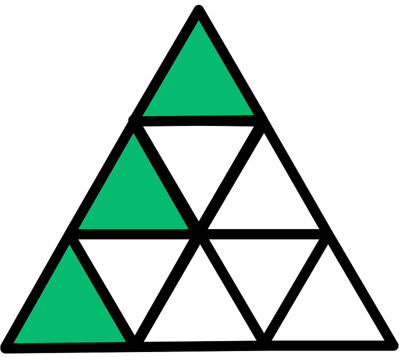 Green Triangle Fraction 3:9
