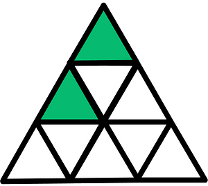 Green Triangle Fraction 2:9