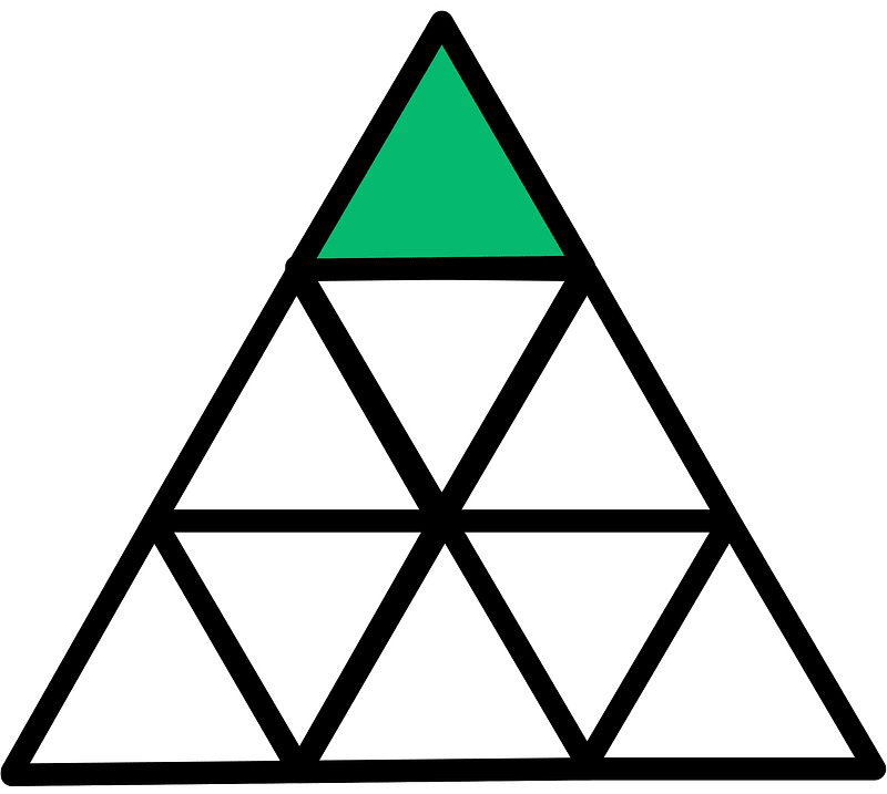 Green Triangle Fraction 1:9