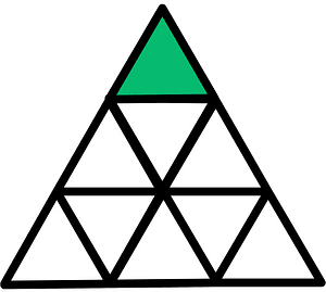 Green Triangle Fraction 1:9