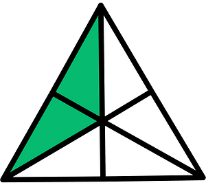 Green Triangle Fraction 2:6