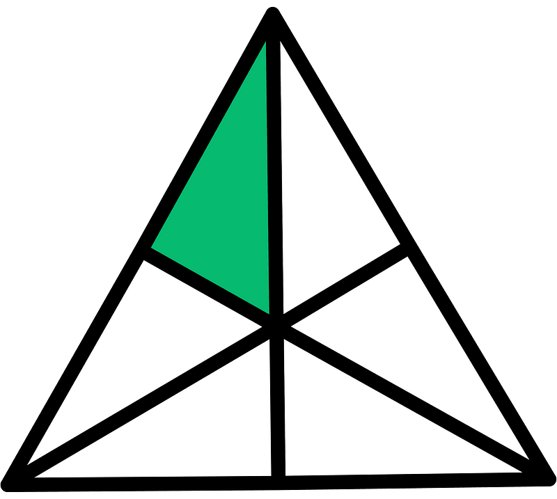 Green Triangle Fraction 1:6