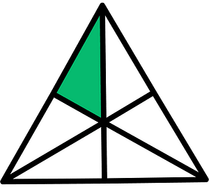 Green Triangle Fraction 1:6