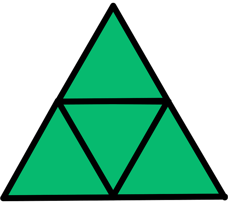Green Triangle Fraction 4:4