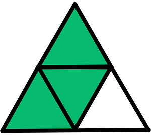 Green Triangle Fraction 3:4