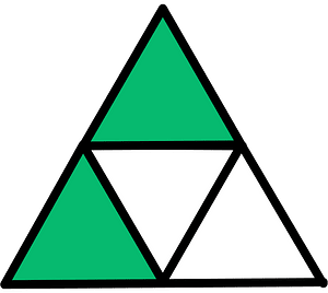 Green Triangle Fraction 2:4