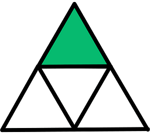 Green Triangle Fraction 1:4