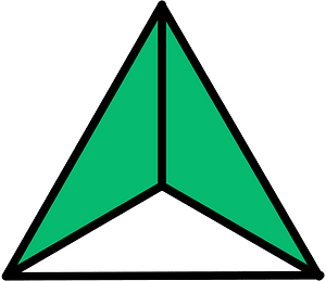 Green Triangle Fraction 2:3