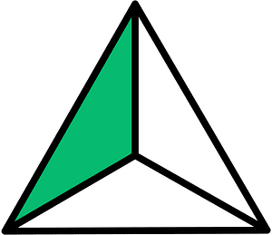 Green Triangle Fraction 1:3