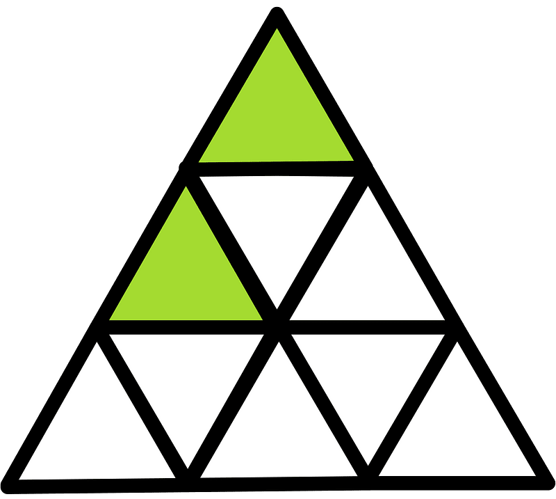 Lime Triangle Fraction 2:9