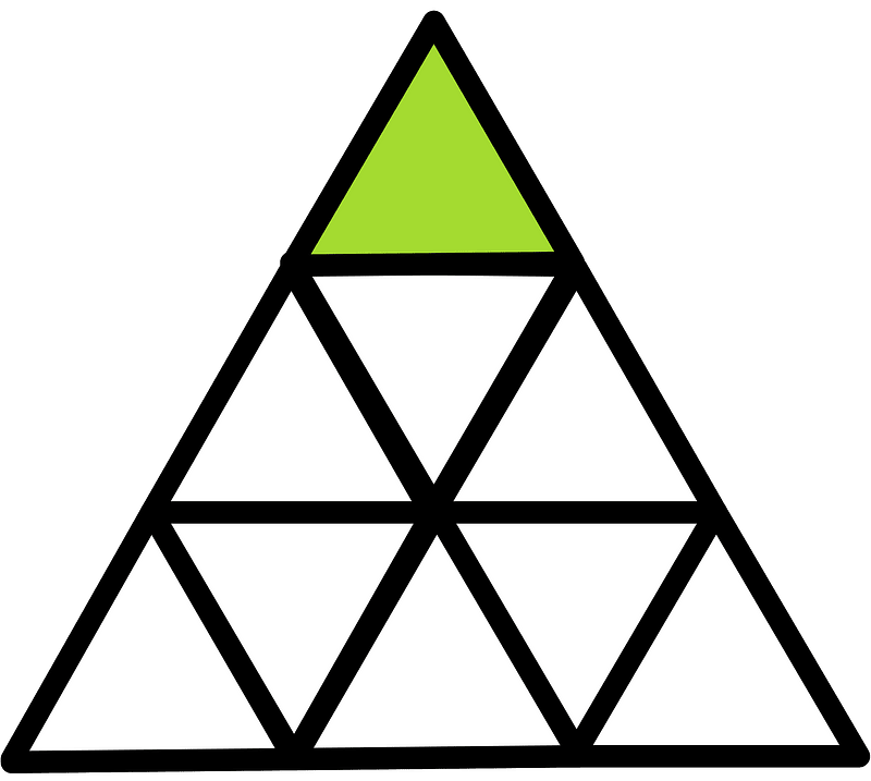 Lime Triangle Fraction 1:9