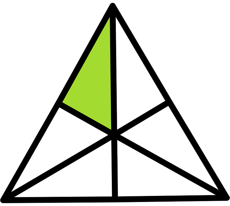 Lime Triangle Fraction 1:6