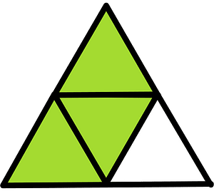 Lime Triangle Fraction 3:4