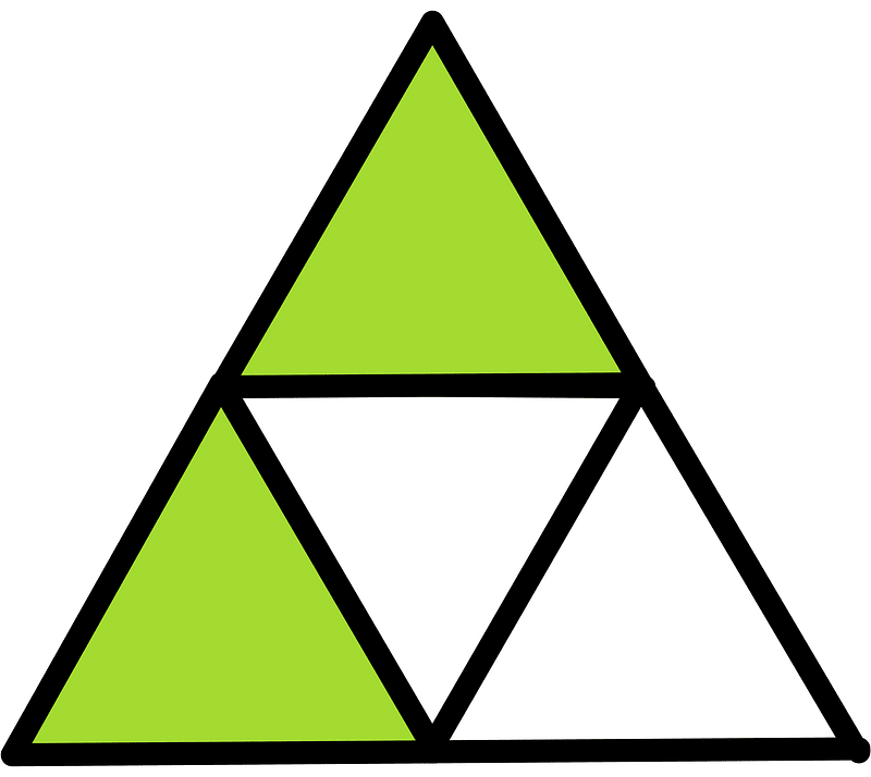 Lime Triangle Fraction 2:4