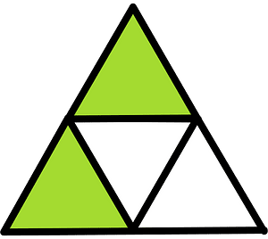 Lime Triangle Fraction 2:4