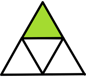 Lime Triangle Fraction 1:4