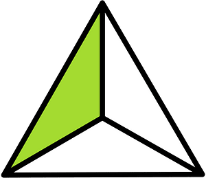 Lime Triangle Fraction 1:3