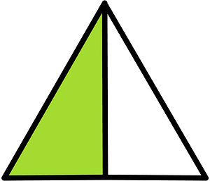 Lime Triangle Fraction 1:2