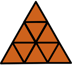 Orange-Brown Triangle Fraction 9:9