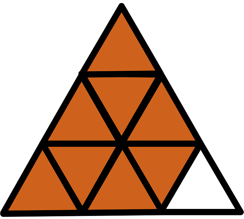 Orange-Brown Triangle Fraction 8:9