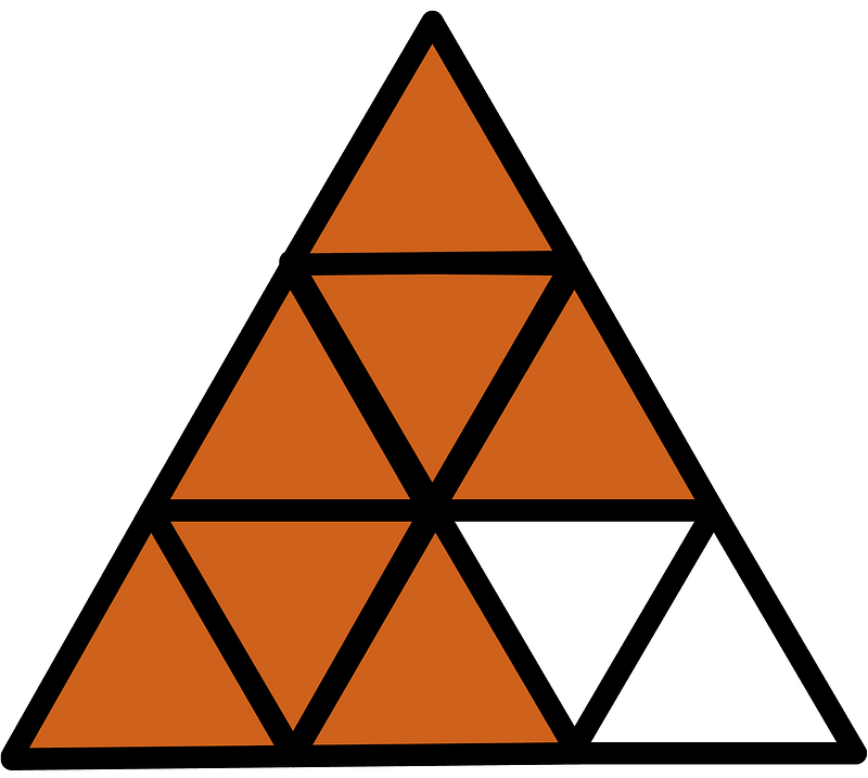 Orange-Brown Triangle Fraction 7:9