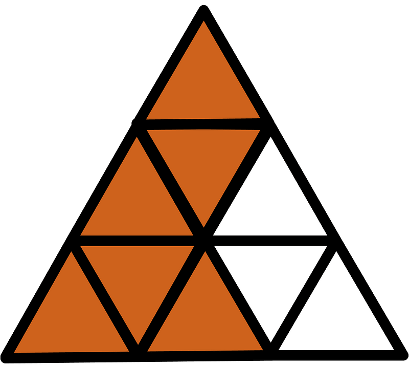 Orange-Brown Triangle Fraction 6:9