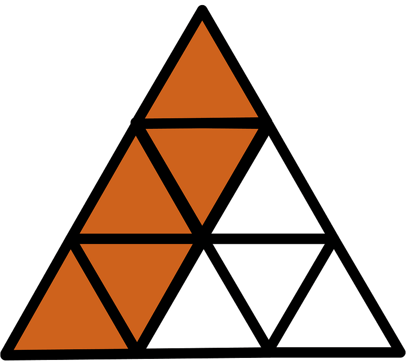 Orange-Brown Triangle Fraction 5:9