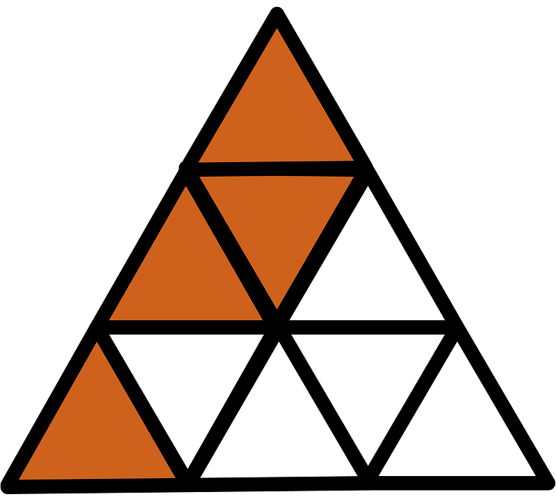 Orange-Brown Triangle Fraction 4:9