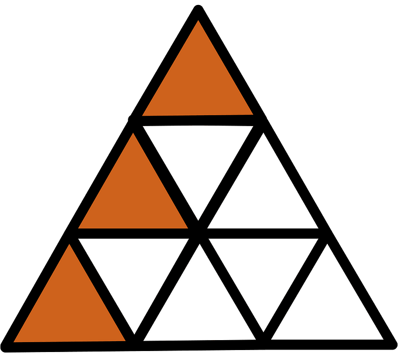 Orange-Brown Triangle Fraction 3:9