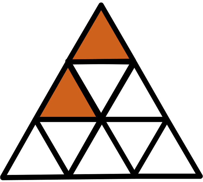 Orange-Brown Triangle Fraction 2:9