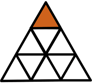 Orange-Brown Triangle Fraction 1:9