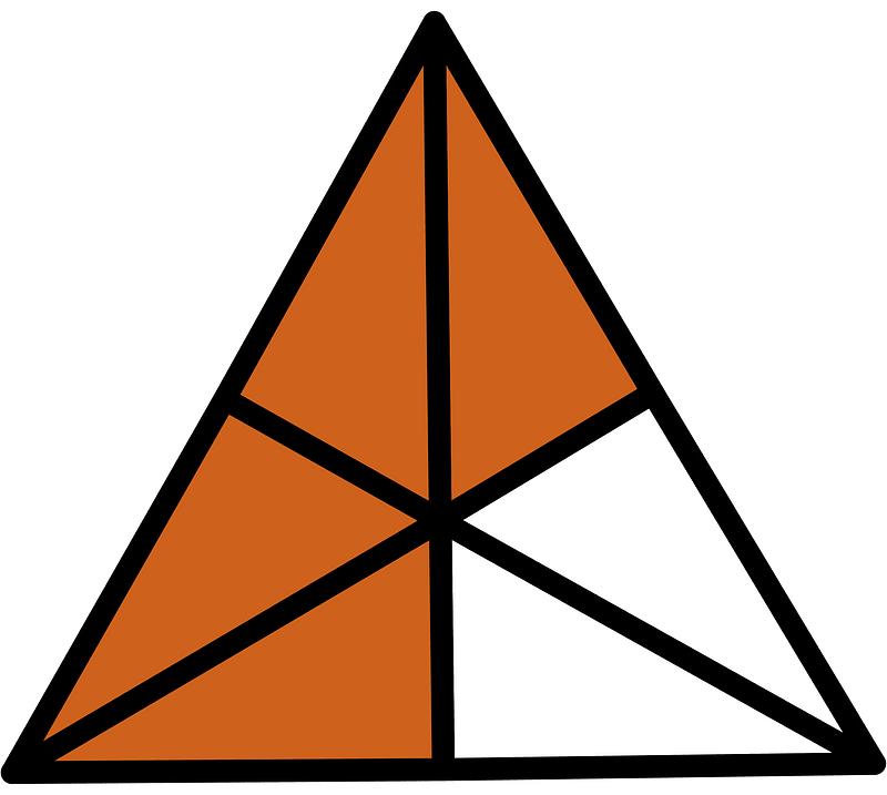 Orange-Brown Triangle Fraction 4:6